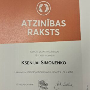 Read more about the article Sasniegumi🔬🌱bioloģijas olimpiādē 9.-12.klasēm