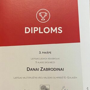 Read more about the article 🥉vieta pilsētas vācu valodas olimpiādē