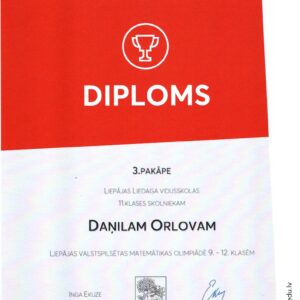 Read more about the article Divas 🥉 vietas Liepājas valstspilsētas matemātikas olimpiādē 9.-12. klasēm