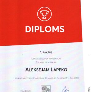 Read more about the article 📑Vietas Liepājas valstspilsētas vizuālās mākslas olimpiādē 1.-3.klasēm