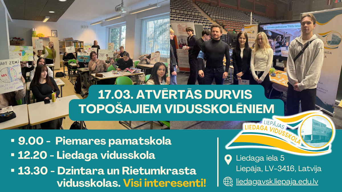 Read more about the article 17.03. 🙋🏻‍♂️Atvērtās durvis topošajiem vidusskolēniem