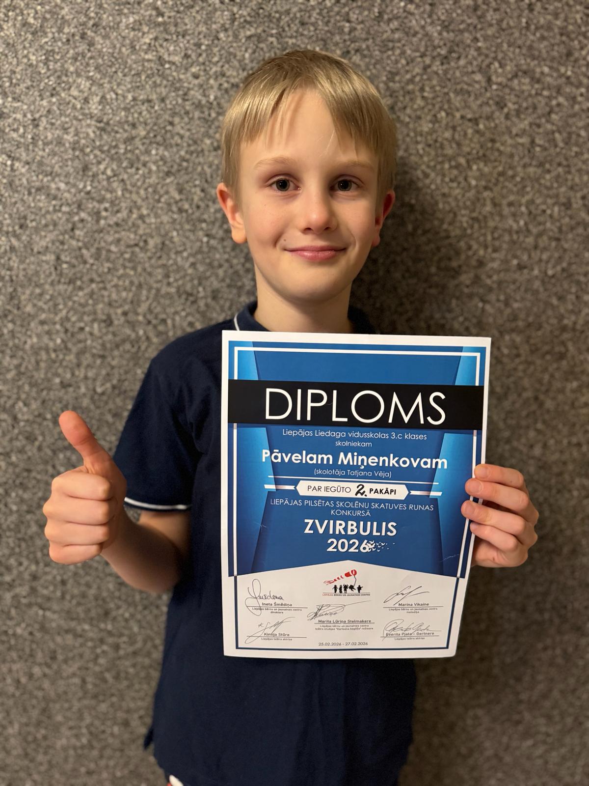 Read more about the article Panākumi skatuves runas konkursā 🦜“Zvirbulis 2026”